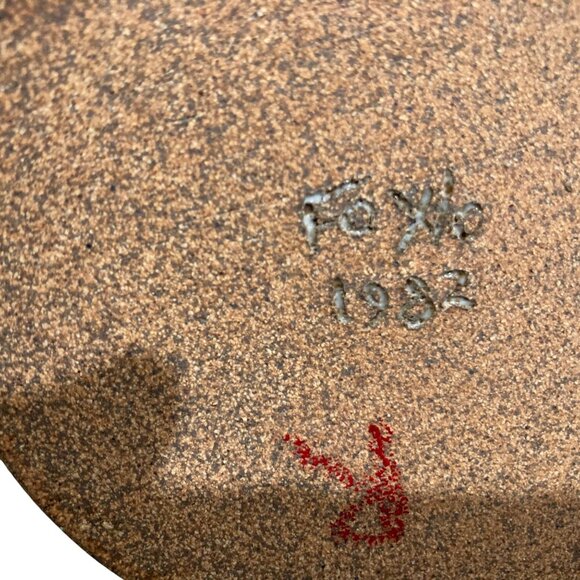 Foxlo California Studio Art Pottery Signed Garlic Jar Pot With Lid - Picture 7 of 9